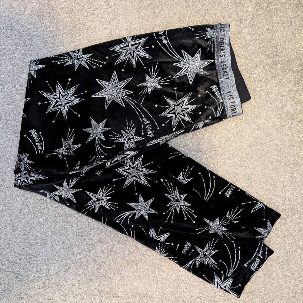 Victoria's Secret Black and White Star Leggings - Picture 6 of 7
